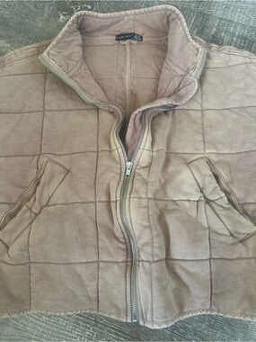 Black Tape_ Quilted Bomber Jacket in Light Brown